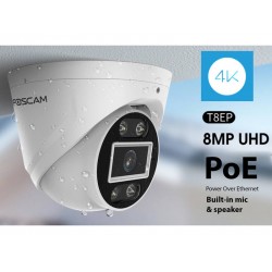 FOSCAM IP CAMERA T8EP 8MP IP66 PoE Sound/Light Alarm