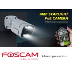 FOSCAM IP CAMERA V4EC 4MP Starlight IR LED Siren SpotLight (White)