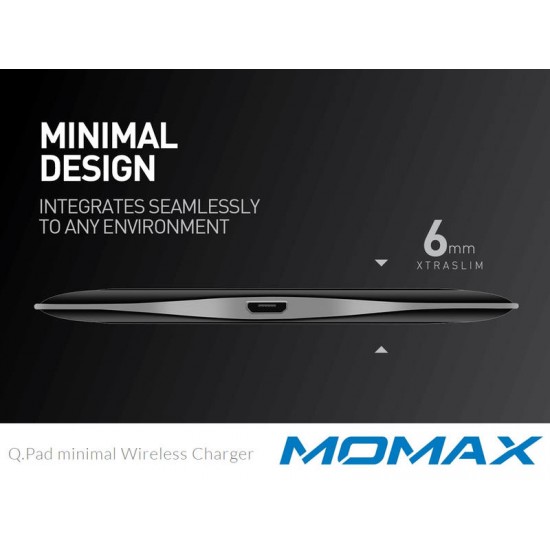 Momax Q.Pad Minimal QI Wireless Charger Pad UD7D BLK