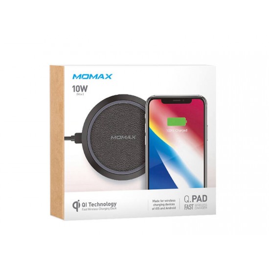 Momax 10W FAST QI Wireless Charger Pad UD3D Black