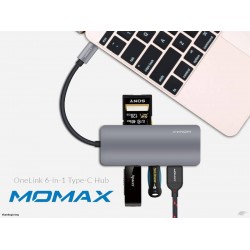 MOMAX USB C Hub with Type C 60W PD Charging