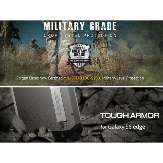Galaxy S6 Edge Case Spigen Tough Armor Case Slate