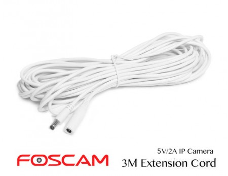 Foscam DC Power Extension Cord 5V 1.3/3.5mm 3M White